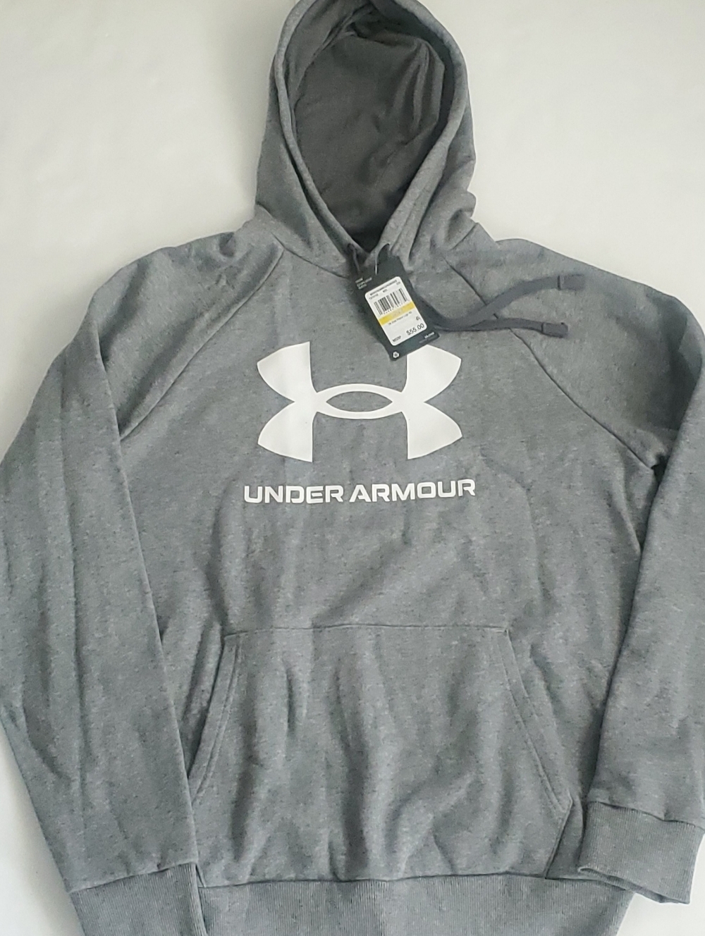 Men's Under Armour Rival Gray Fleece Hoodie Size Medium NEW NWT